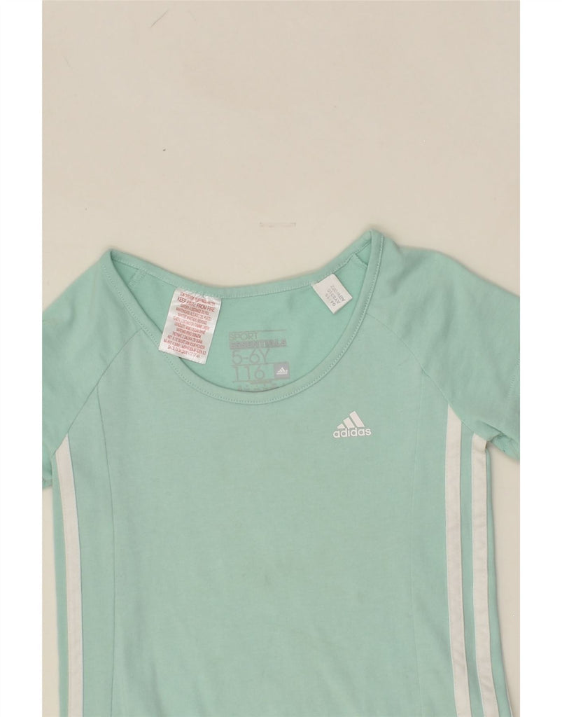 ADIDAS Girls T-Shirt Top 5-6 Years Green Cotton | Vintage Adidas | Thrift | Second-Hand Adidas | Used Clothing | Messina Hembry 