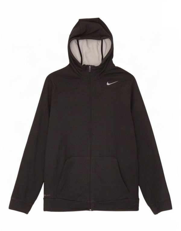 Nike Mens Dri Fit Zip Hoodie Sweater XL Grey Viscose