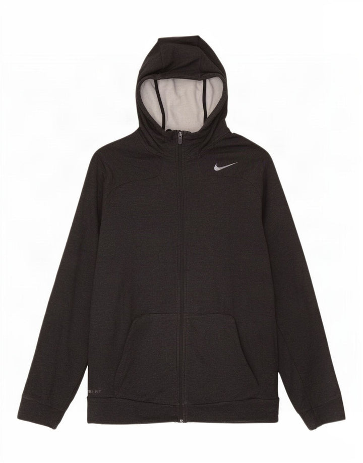 Nike Mens Dri Fit Zip Hoodie Sweater XL Grey Viscose