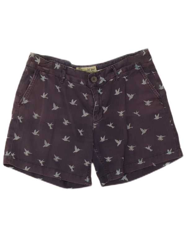 Fat Face Womens Chino Shorts UK 10 Small W30 Navy Blue Animal Print Cotton