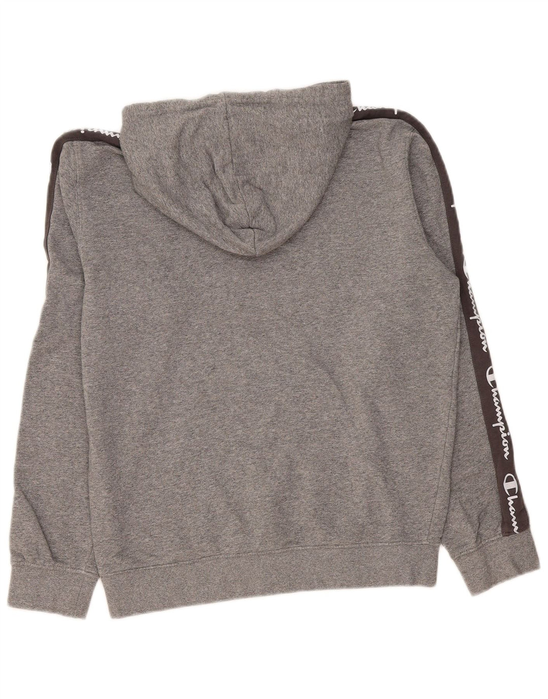 Champion Mens Graphic Hoodie Jumper Medium Grey Colourblock Cotton