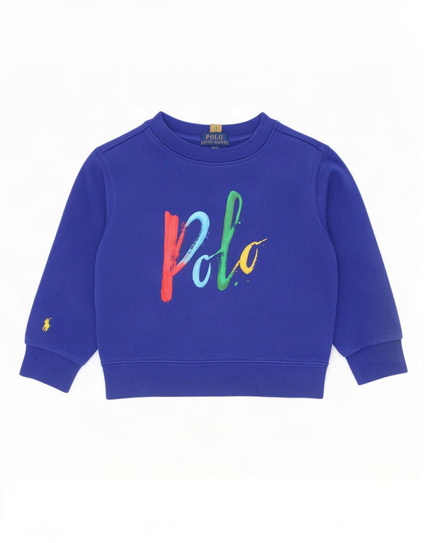 Polo Ralph Lauren Boys Graphic Sweatshirt Jumper 2-3 Years Blue Cotton