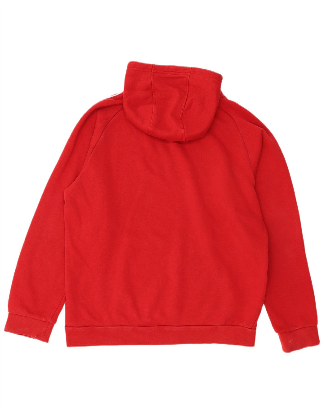 Adidas Mens Hoodie Jumper Large Red Cotton