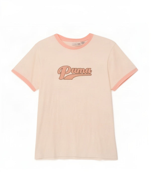 Puma Womens Graphic T-Shirt Top UK 14 Medium White