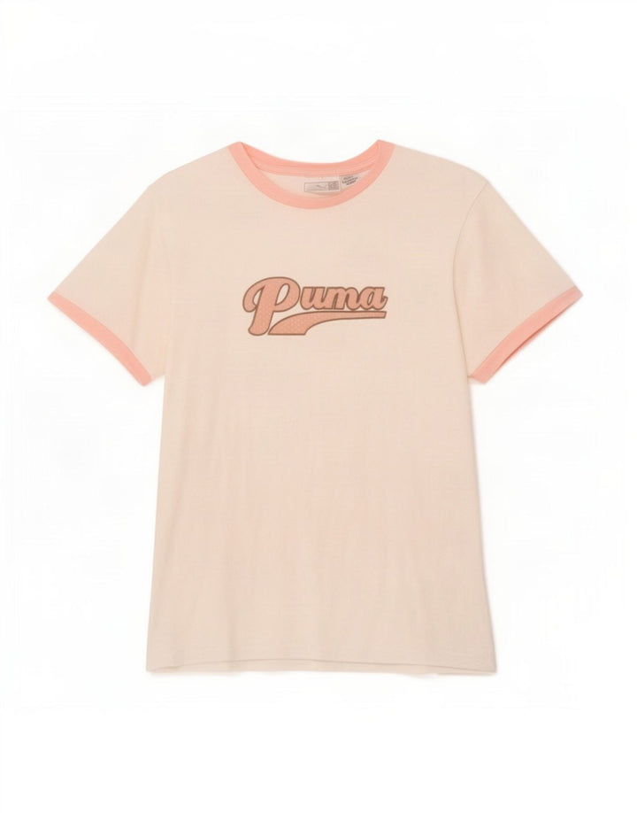 Puma Womens Graphic T-Shirt Top UK 14 Medium White