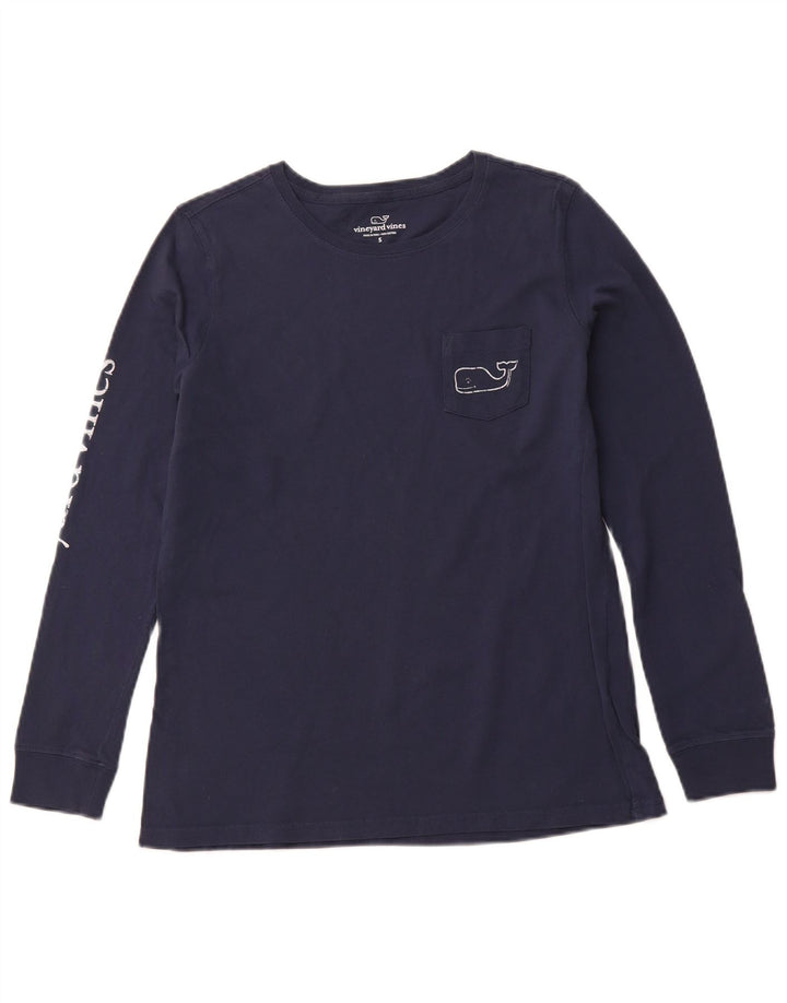 VINEYARD VINES Mens Graphic Top Long Sleeve Small Navy Blue Cotton