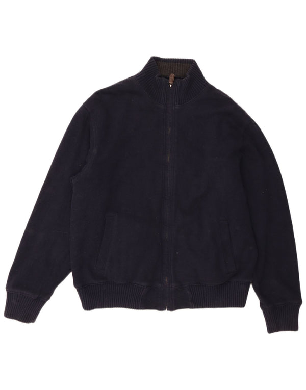 Marks & Spencer Mens Blue Harbour Cardigan Sweater Large Navy Cotton