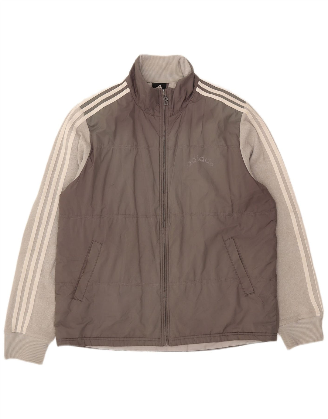 Adidas Mens Padded Jacket UK 40 Large Grey Colourblock Polyester