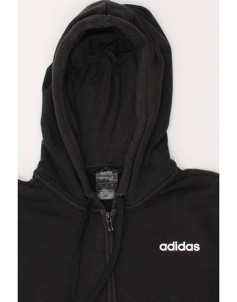 ADIDAS Mens Zip Hoodie Sweater Medium Black Cotton | Vintage Adidas | Thrift | Second-Hand Adidas | Used Clothing | Messina Hembry 