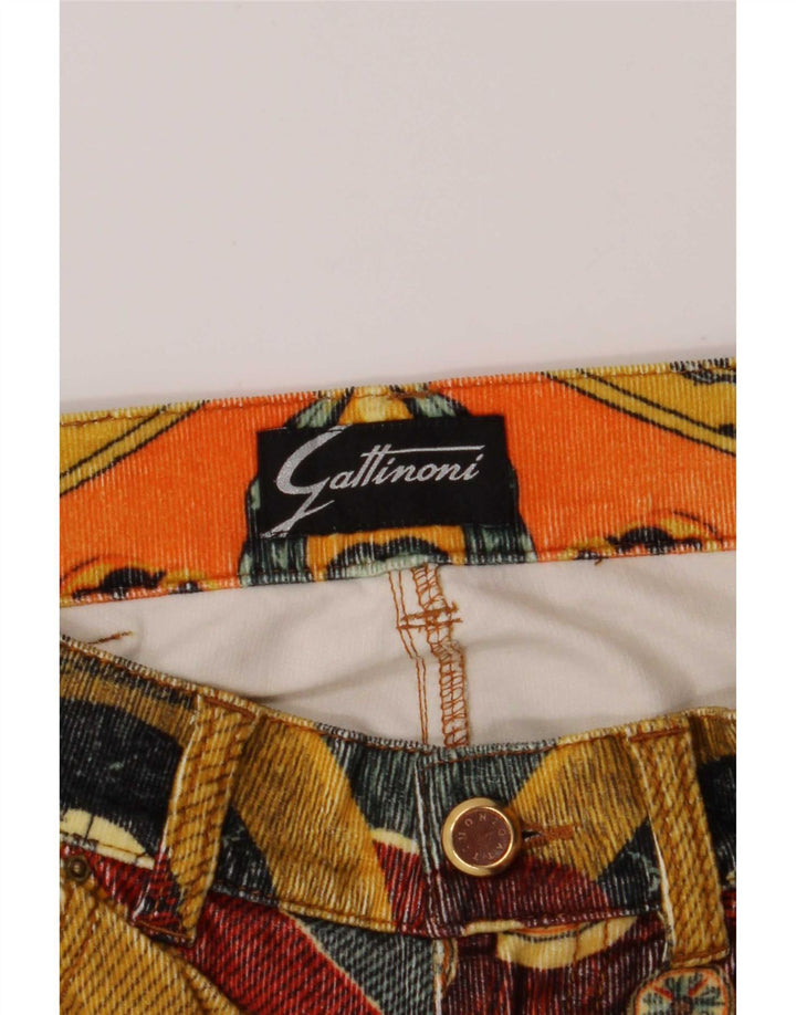Gattinoni Womens Abstract Pattern Corduroy Trousers W28 L32 Multicoloured
