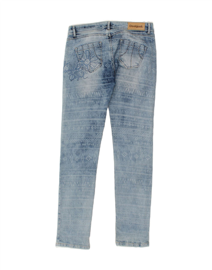 DESIGUAL Womens Slim Jeans W30 L32  Blue Fair Isle Cotton Vintage Desigual and Second-Hand Desigual from Messina Hembry 