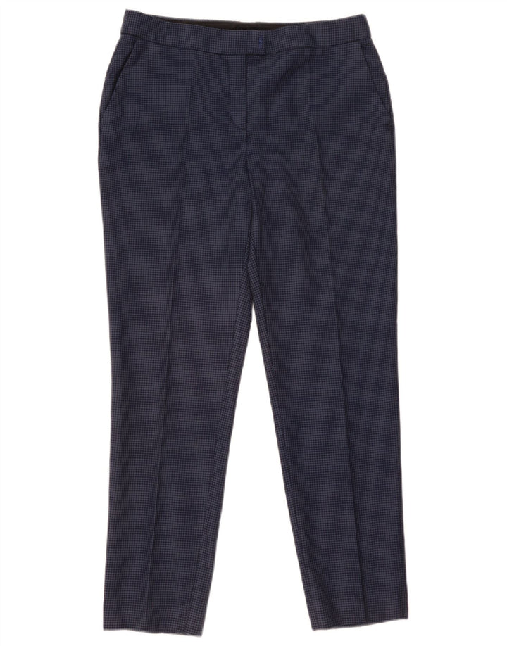 Massimo Dutti Womens Chino Trousers EU 40 Medium W31 L28 Blue Houndstooth