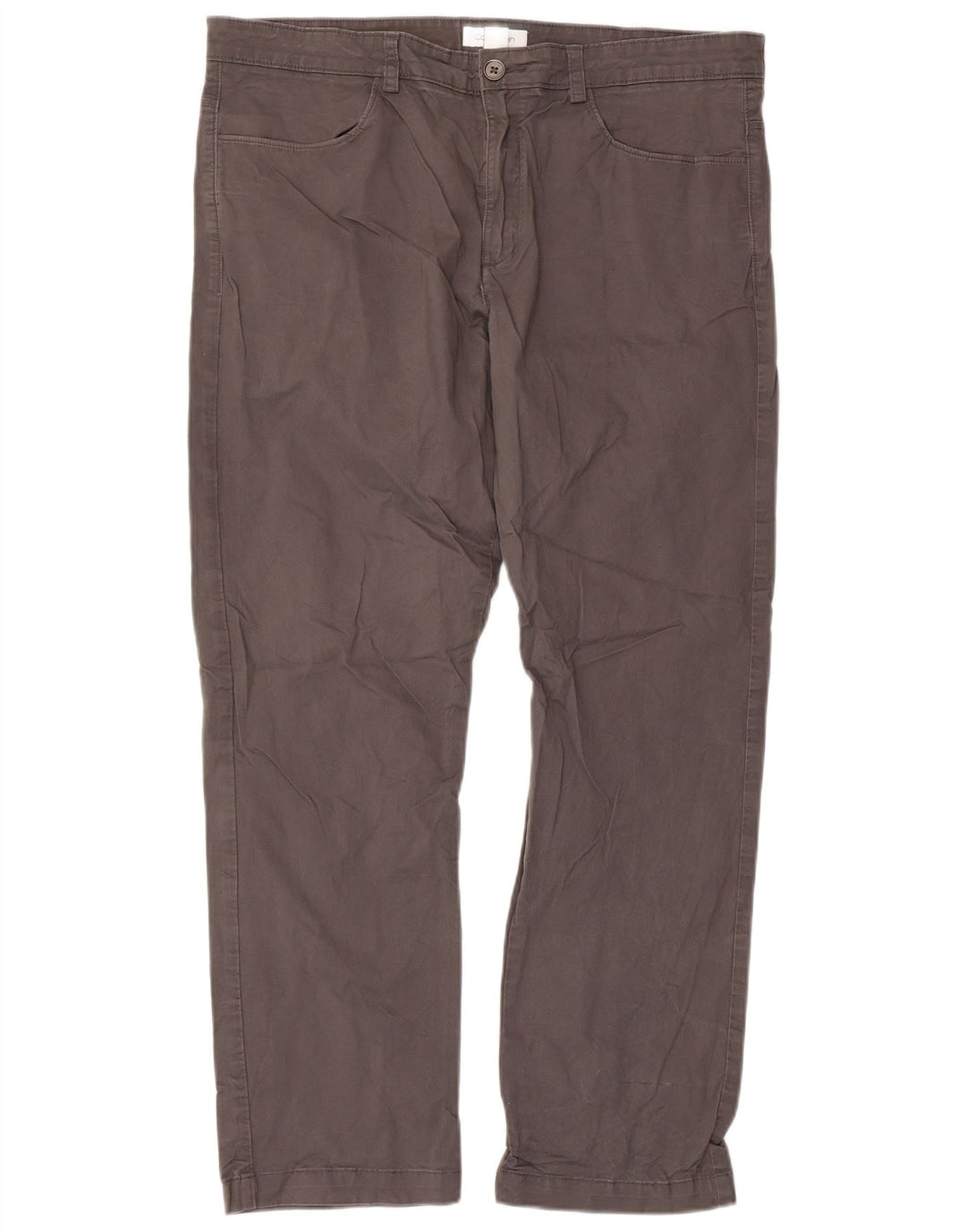 CALVIN KLEIN Mens Straight Casual Trousers W36 L30 Grey Cotton