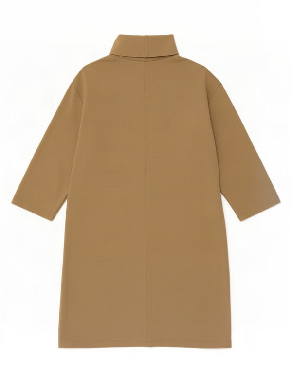 Zara Womens 3/4 Sleeve Shift Dress UK 10 Small Beige Cotton
