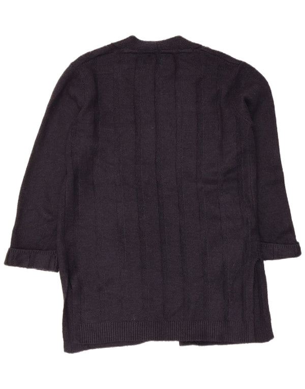 Marks & Spencer Womens Longline Open Cardigan Sweater UK 10 Small Navy Blue