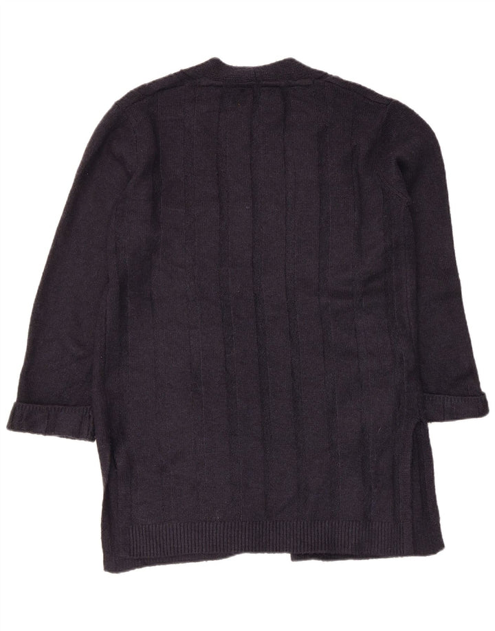 Marks & Spencer Womens Longline Open Cardigan Sweater UK 10 Small Navy Blue