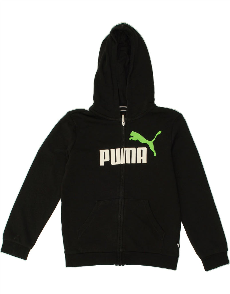 PUMA Boys Graphic Zip Hoodie Sweater 11-12 Years Black Cotton | Vintage Puma | Thrift | Second-Hand Puma | Used Clothing | Messina Hembry 