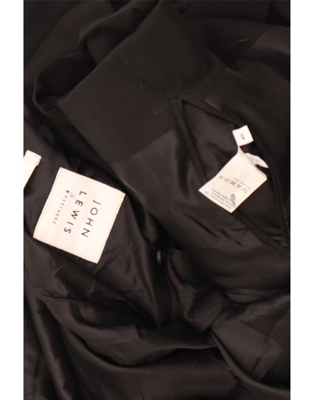 John Lewis Mens 2 Button Blazer Jacket UK 40 Large Black Polyester
