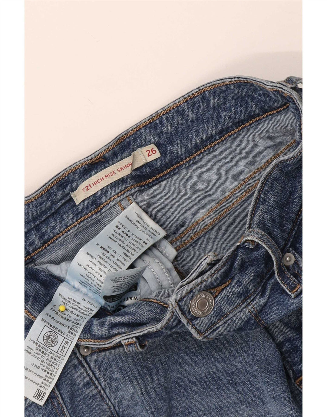 Levi's Womens 721 High Rise Denim Shorts W26 Small  Blue Cotton