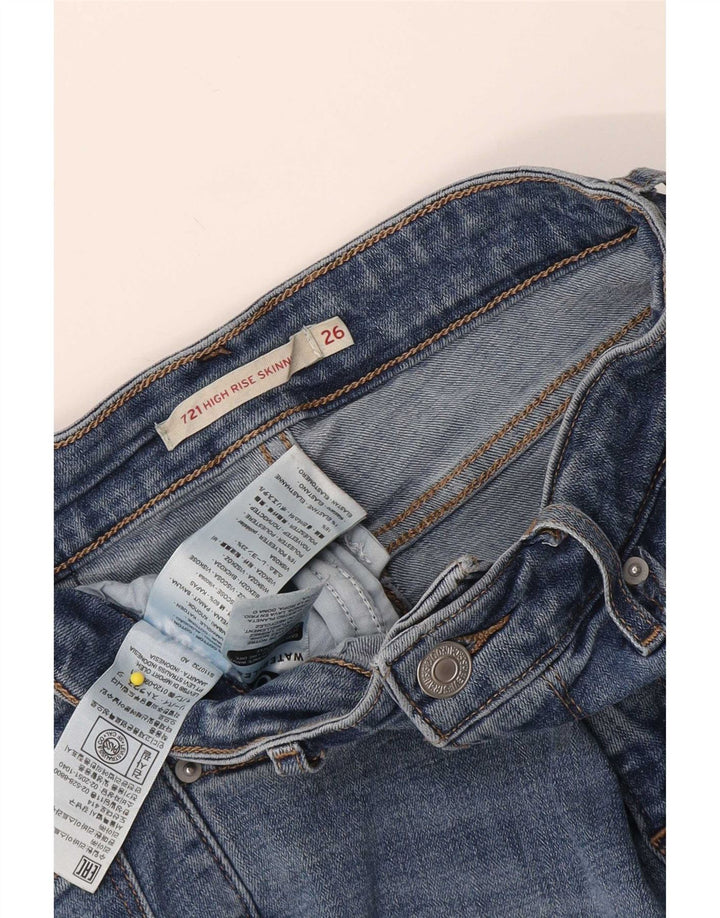 Levi's Womens 721 High Rise Denim Shorts W26 Small  Blue Cotton