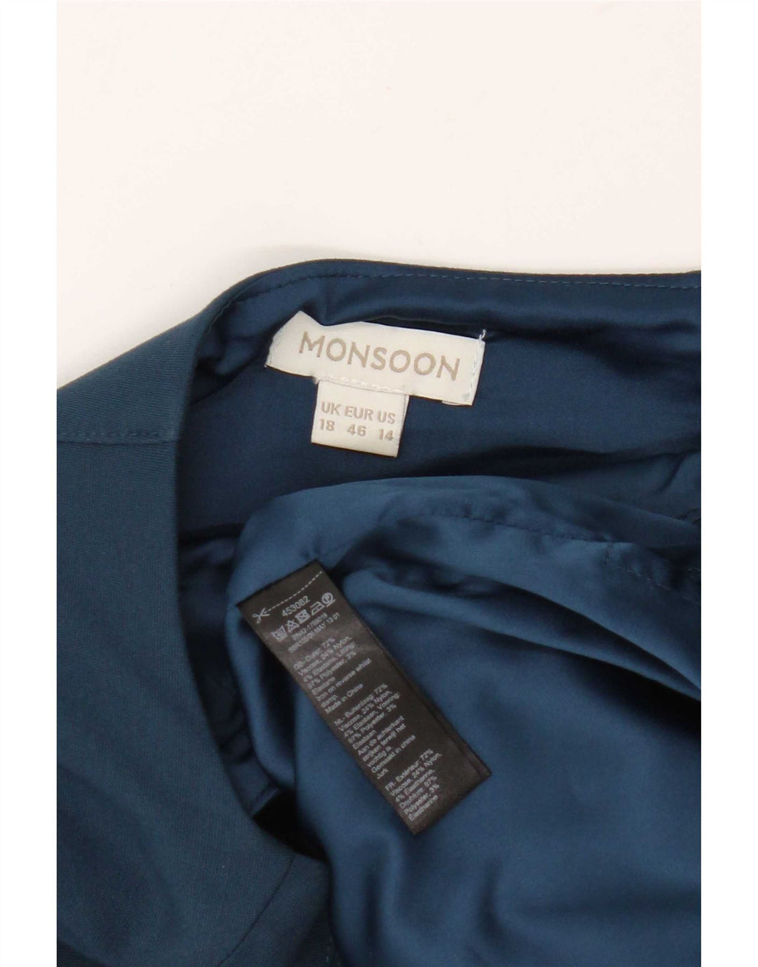 Monsoon Womens Sheath Dress UK 18 XL Blue Viscose