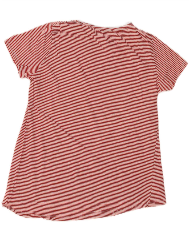 ZARA Womens T-Shirt Top UK 10 Small Red Striped Cotton Vintage Zara and Second-Hand Zara from Messina Hembry 