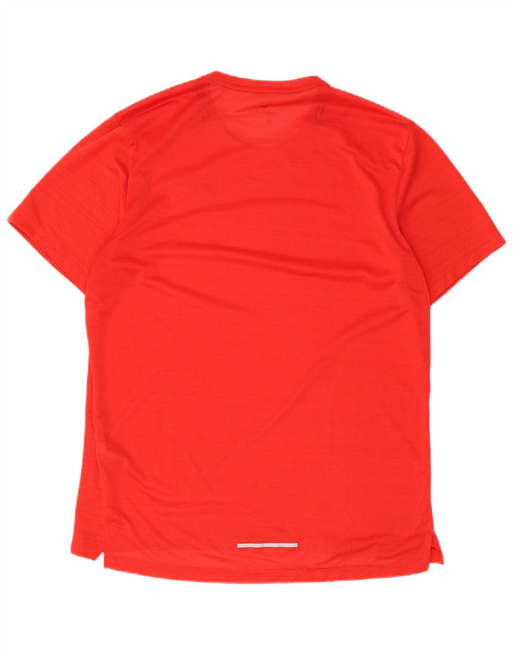 Nike Mens Dri Fit T-Shirt Top Medium Red Pinstripe Polyester