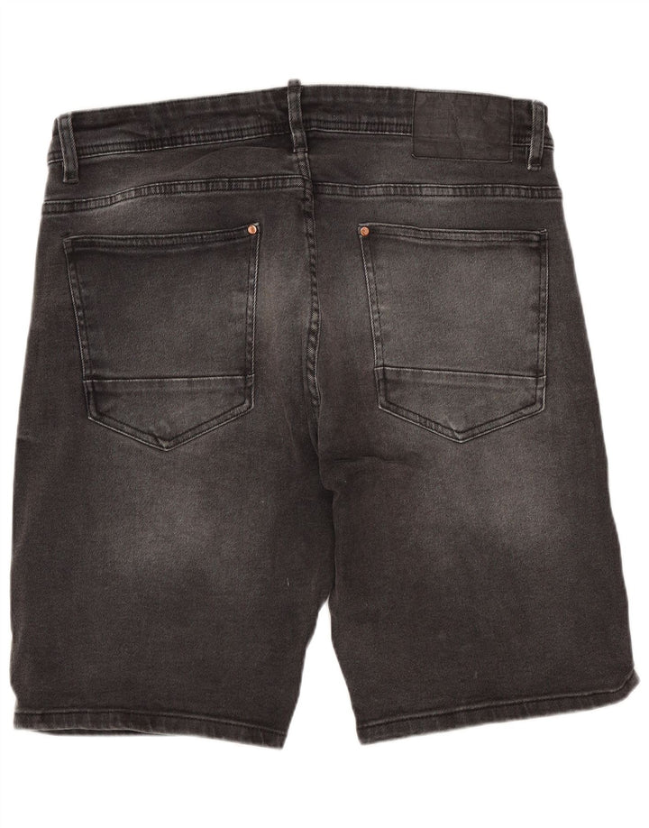 ZARA Mens Denim Shorts EU 46 XL W36  Grey Cotton