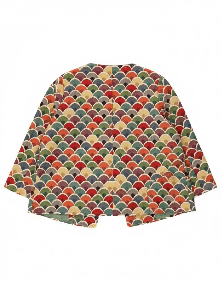 Vintage Womens 3/4 Sleeve Blazer Jacket UK 12 Medium Multicoloured