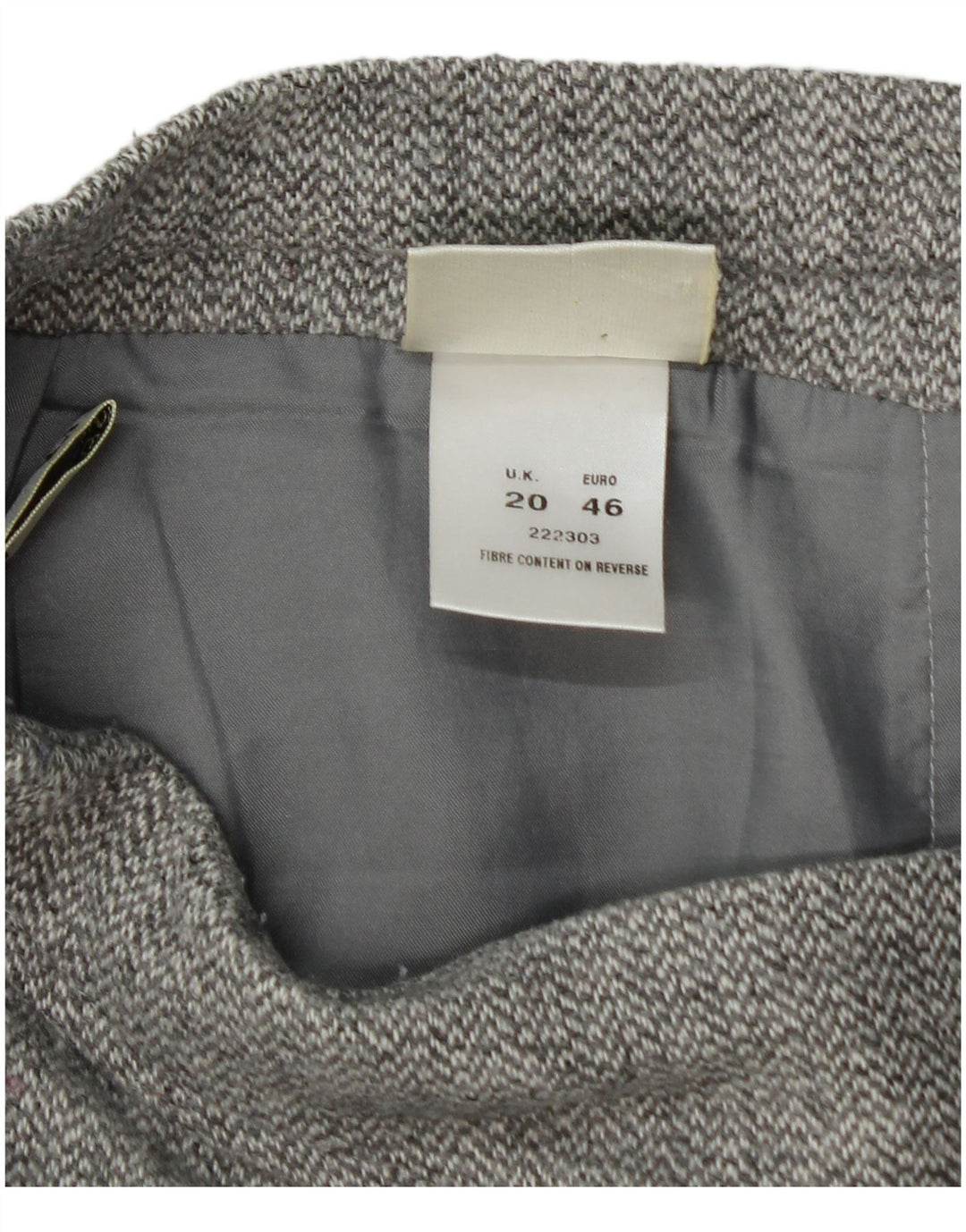 EASTEX Womens Trumpet Skirt UK 20 2XL W40  Grey Herringbone Polyester