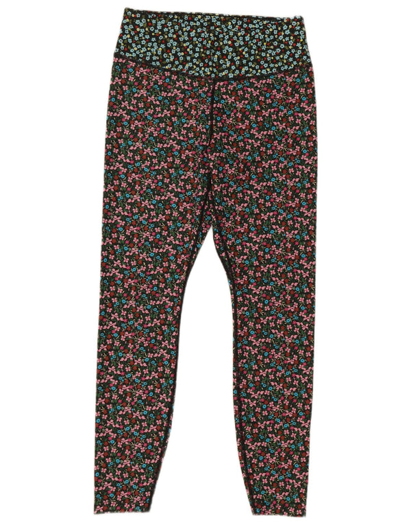 Nike Womens Dri Fit Leggings UK 14 Medium Multicoloured Floral Polyester
