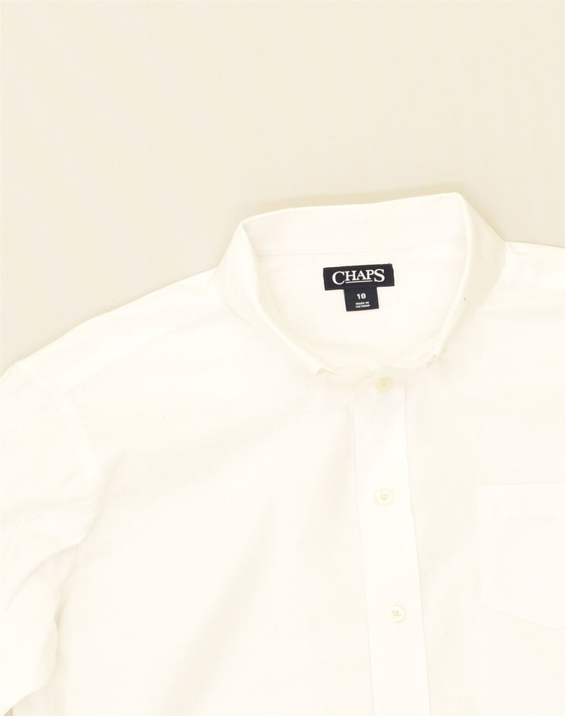 CHAPS Boys Shirt 15-16 Years White Cotton | Vintage Chaps | Thrift | Second-Hand Chaps | Used Clothing | Messina Hembry 