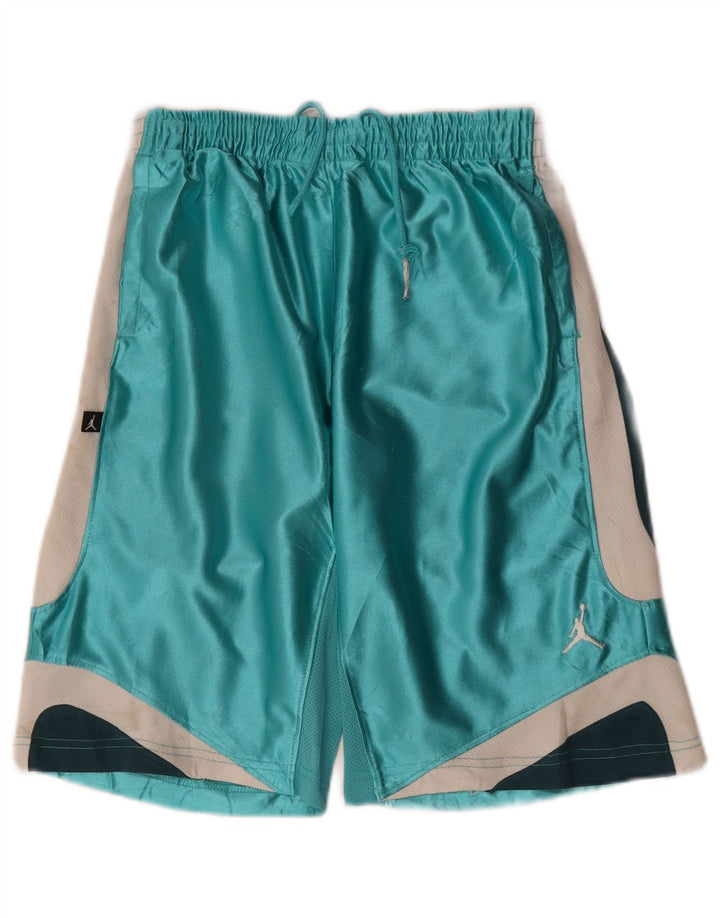 Jordan Boys Sport Shorts 12-13 Years Large Green Colourblock Polyester