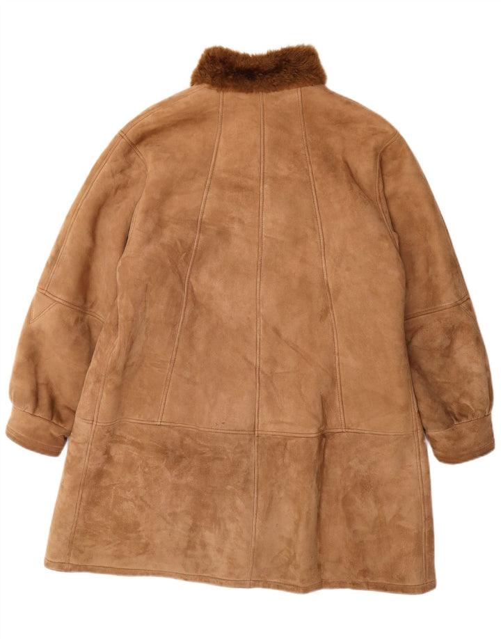Sinclair Womens Shearling Coat IT 48 XL Brown Shearling
