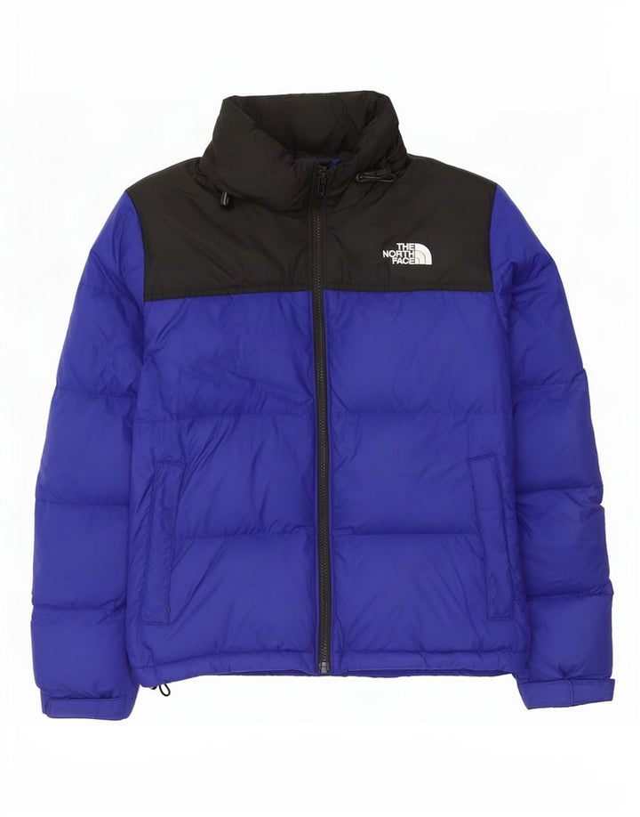 The North Face Womens Oversized Padded Jacket UK 10 Small Blue Colourblock