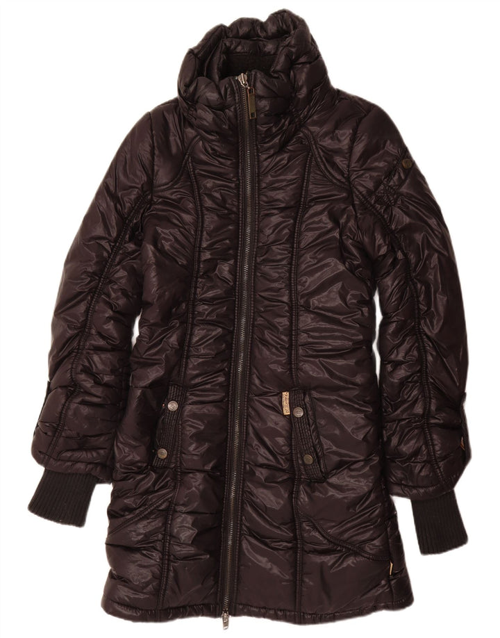 KHUJO Womens Padded Coat UK 12 Medium Black Nylon