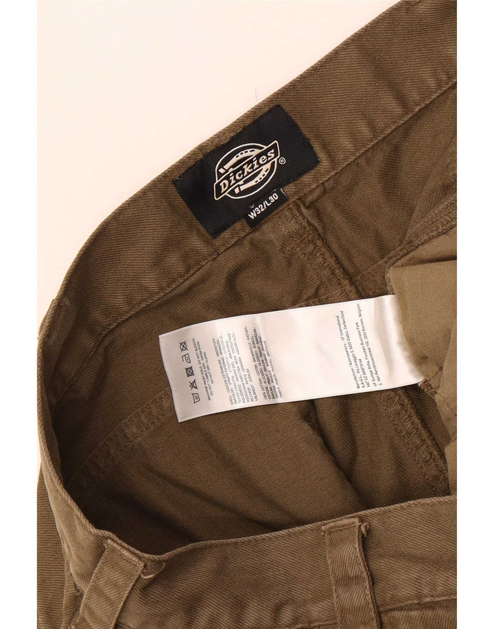 Dickies Mens Straight Cargo Trousers W32 L30 Khaki Cotton