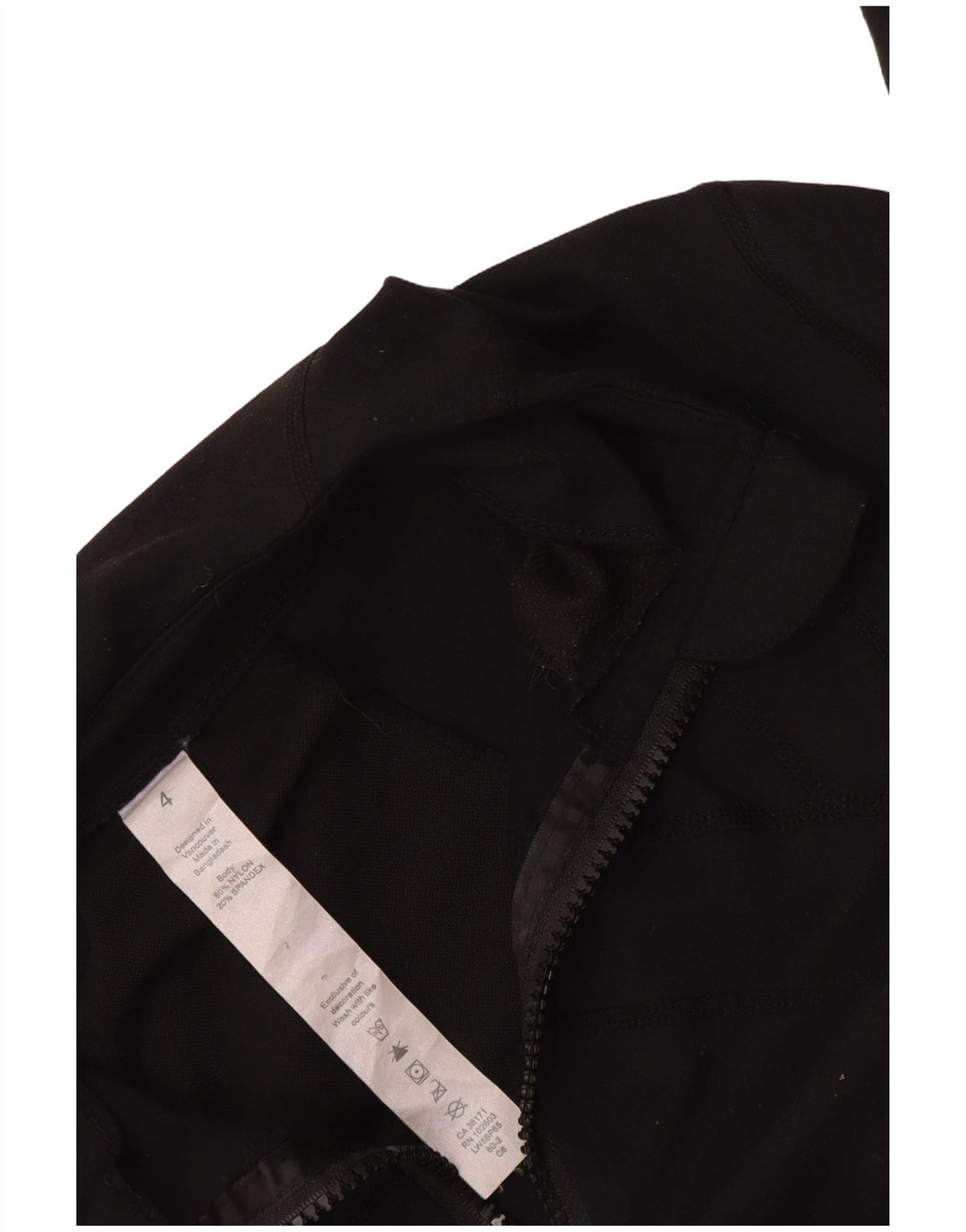 Lululemon Womens Tracksuit Top Jacket US 4 Small Black Nylon
