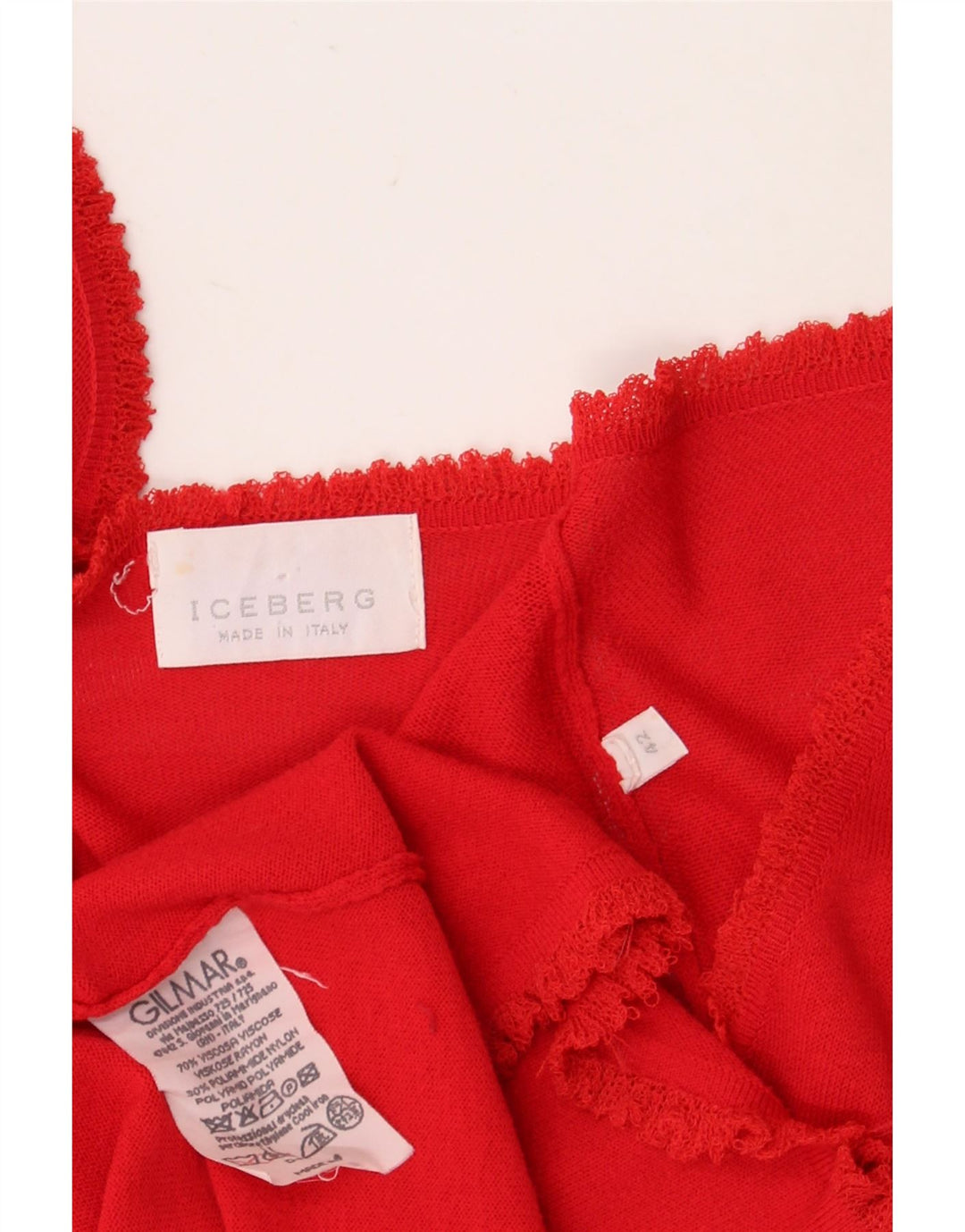 Iceberg Womens Cardigan Sweater IT 42 Medium Red Viscose