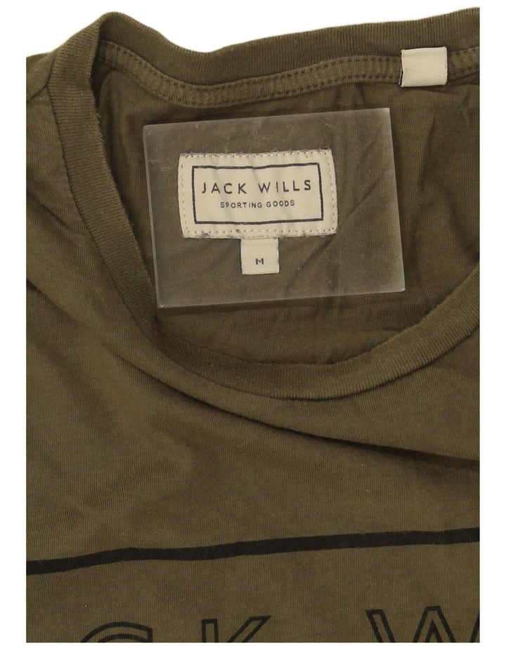 Jack Wills Mens Graphic T-Shirt Top Medium Khaki Cotton