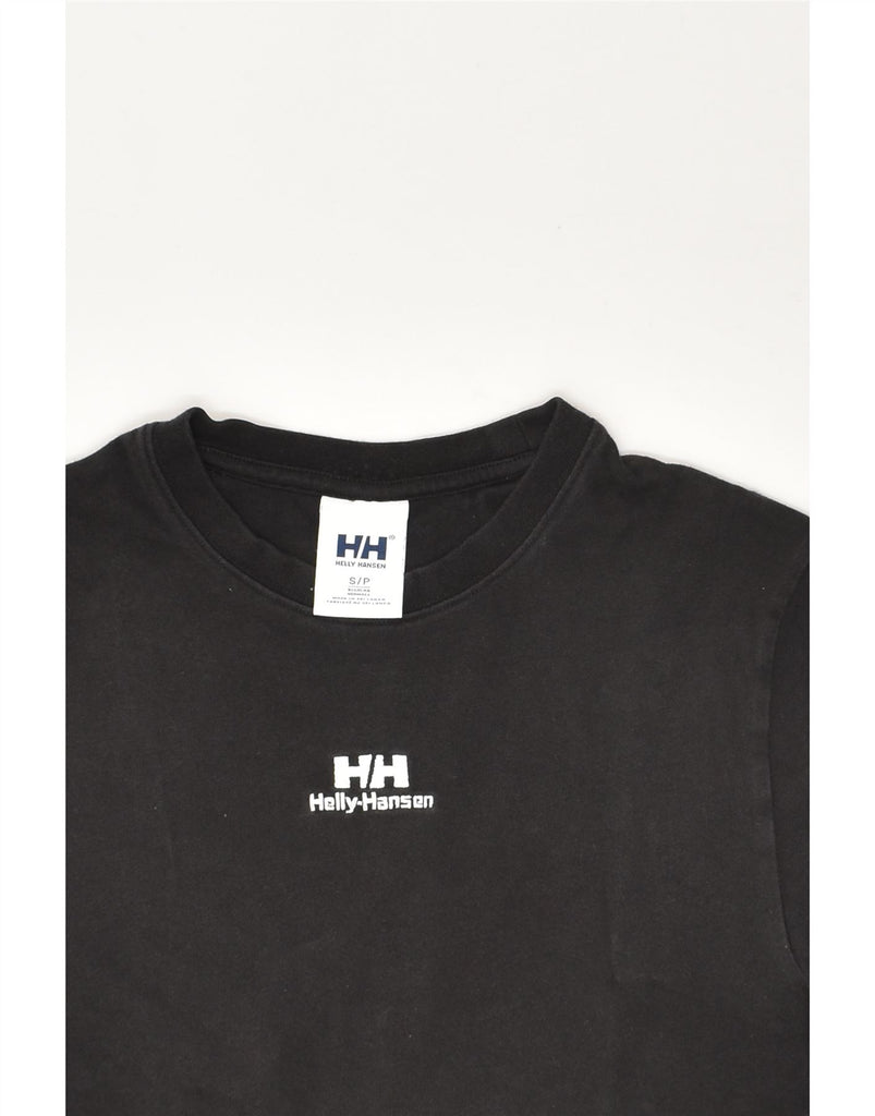 HELLY HANSEN Womens Graphic T-Shirt Top UK 10 Small Black Cotton | Vintage Helly Hansen | Thrift | Second-Hand Helly Hansen | Used Clothing | Messina Hembry 