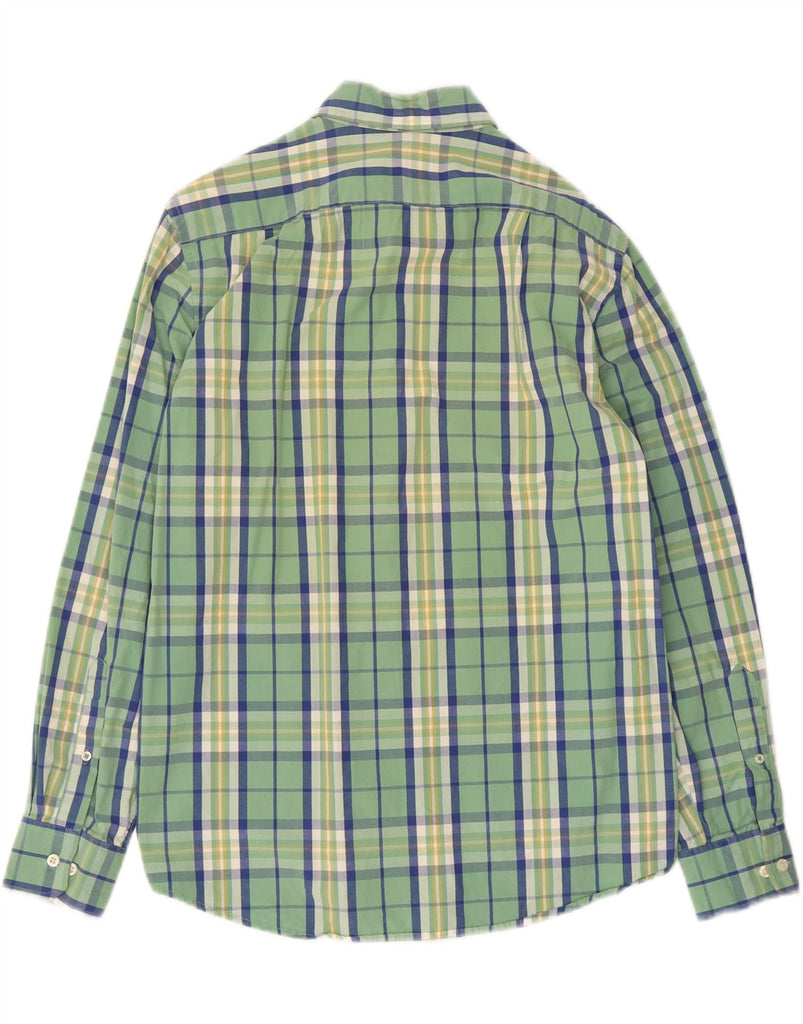 IZOD Mens Slim Fit Shirt Medium Green Check Cotton Vintage Izod and Second-Hand Izod from Messina Hembry 