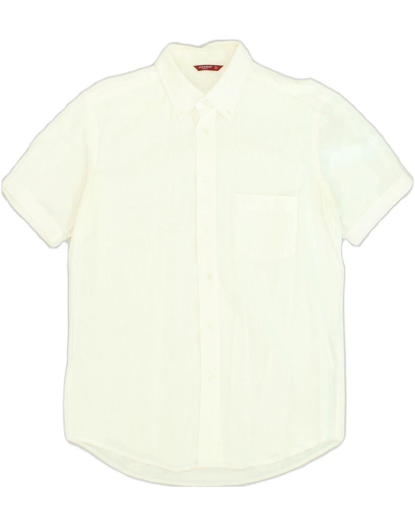 CARRERA Mens Short Sleeve Shirt Medium White Cotton | Vintage Carrera | Thrift | Second-Hand Carrera | Used Clothing | Messina Hembry 