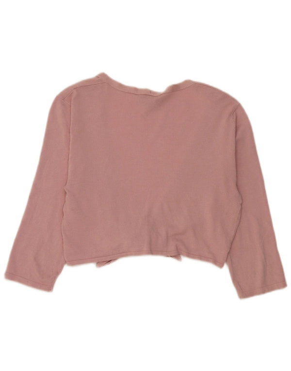 Phase Eight Womens Crop 3/4 Sleeve Front Tie Cardigan Top UK 10 Small Pink