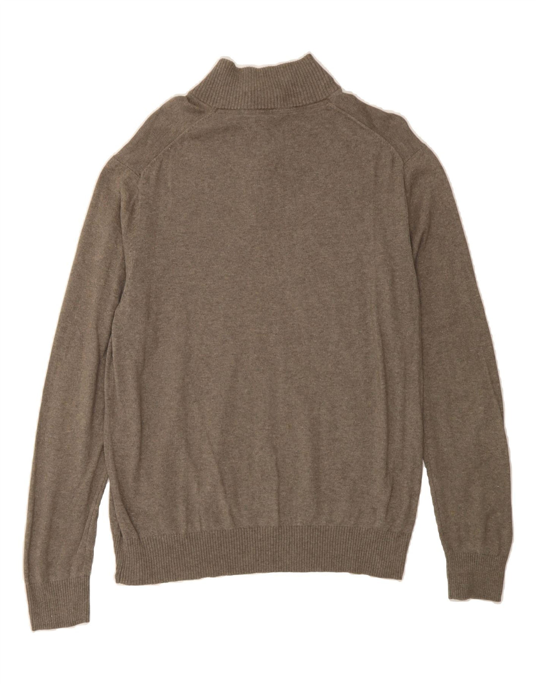 EDDIE BAUER Mens Zip Neck Jumper Sweater Medium Grey Cotton Vintage Eddie Bauer and Second-Hand Eddie Bauer from Messina Hembry 