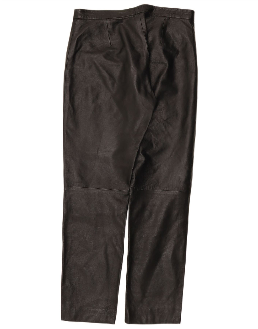 Conbipel Womens Straight Leather Trousers IT 48 XL W30 L29 Black Leather