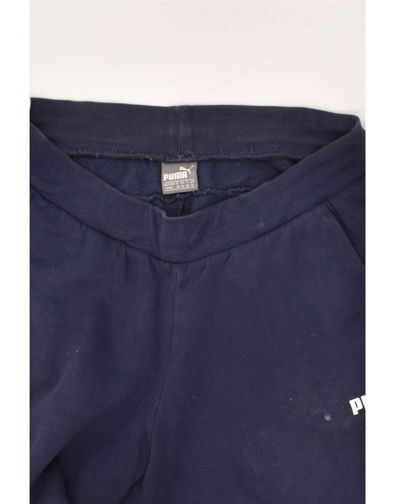 PUMA Womens Tracksuit Trousers Joggers UK 12 Medium Navy Blue | Vintage Puma | Thrift | Second-Hand Puma | Used Clothing | Messina Hembry 