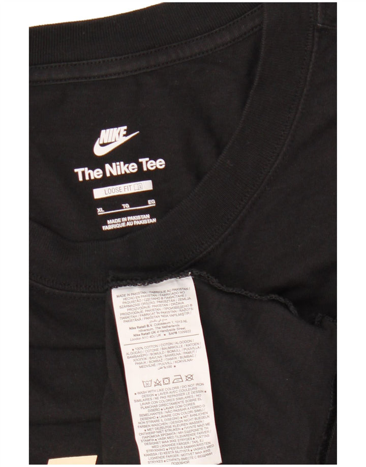 NIKE Mens Loose Fit Graphic T-Shirt Top XL Black Cotton