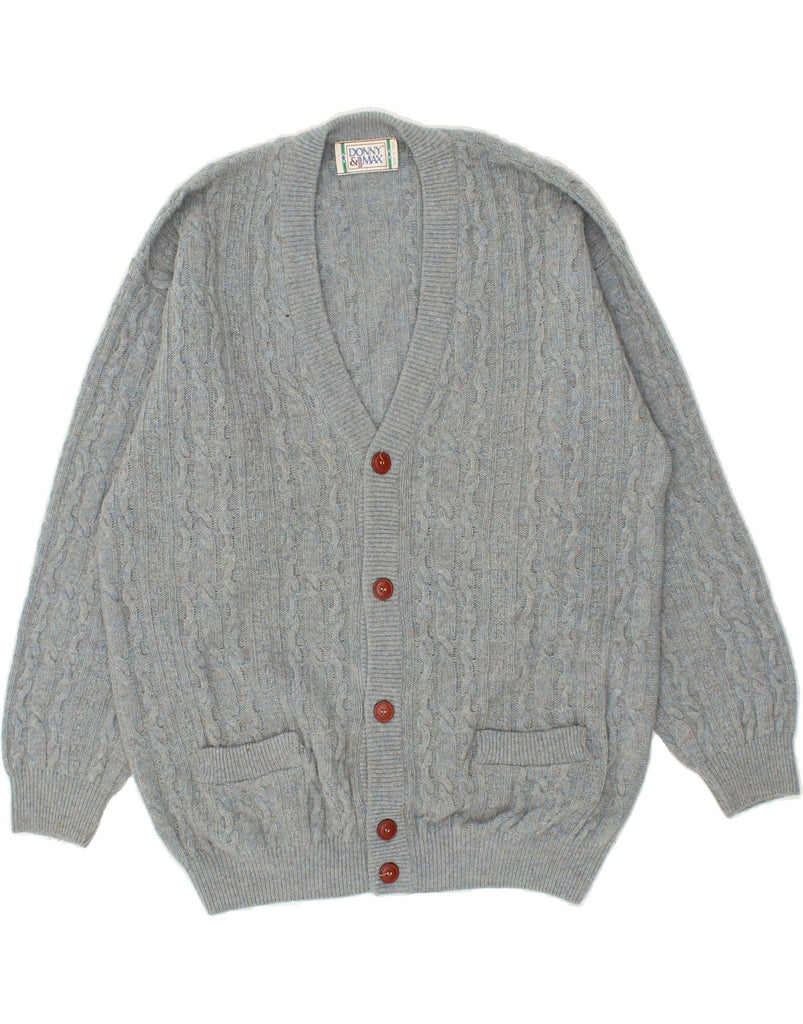 DONNY & MAX Mens Cardigan Sweater XL Grey Lambswool | Vintage Donny & Max | Thrift | Second-Hand Donny & Max | Used Clothing | Messina Hembry 