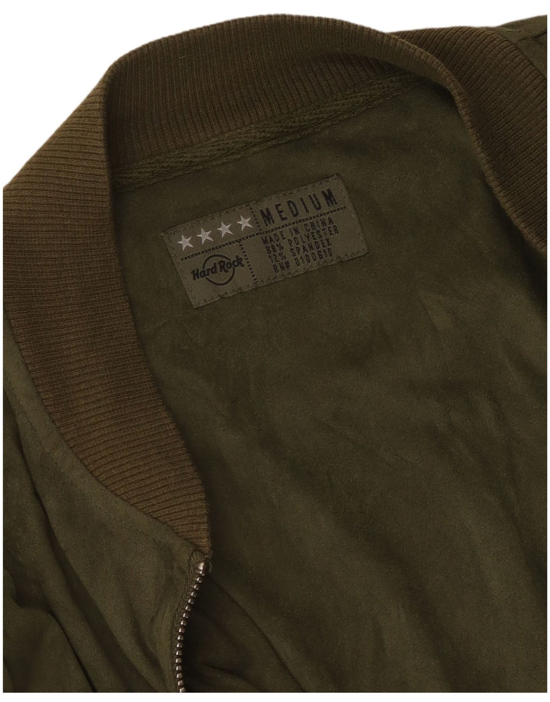 Hard Rock Cafe Womens Dubai Crop Bomber Jacket UK 14 Medium Green Polyester